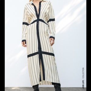 NWT: Zara size XL long striped shirt dress